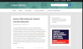 
							         Reveal a little to hide a lot: Acxiom's consumer data portal – Culture ...								  
							    