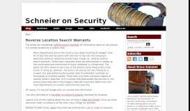 
							         Reverse Location Search Warrants - Schneier on Security								  
							    