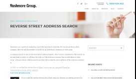 
							         Reverse Street Address Search - Rushmore Forensic								  
							    