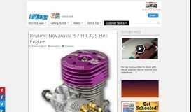 
							         Review: Novarossi .57 HR 3DS Heli Engine - Model Airplane News								  
							    