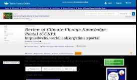 
							         Review of Climate Change Knowledge Portal (CCKP): http://sdwebx ...								  
							    