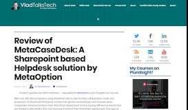 
							         Review of MetaCaseDesk: A Sharepoint based Helpdesk solution								  
							    