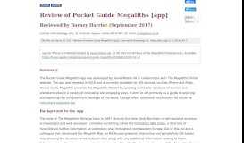 
							         Review of Pocket Guide Megaliths [app]. Harris. Internet Archaeol. 45.								  
							    