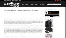 
							         Review: Portal 2 Warning Sign Coasters | Marooners' Rock								  
							    