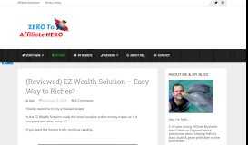 
							         (Reviewed) EZ Wealth Solution - Easy Way to Riches?								  
							    