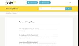 
							         Reviews Integration | Feefo Support Portal								  
							    