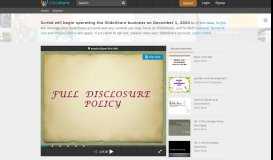 
							         Revised Full Disclosure Policy - SlideShare								  
							    