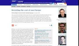 
							         Revisiting the cost of non-Europe | VOX, CEPR Policy Portal - VoxEU								  
							    