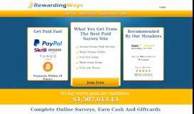 
							         Rewarding Ways - Make Money Online - Best Paid Survey Site								  
							    