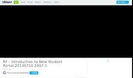 
							         RF - Introduction to New Student Portal-20130710 2007-1 on Vimeo								  
							    