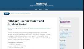 
							         “RGYou” – our new Staff and Student Portal - IT at the Robert Gordon ...								  
							    