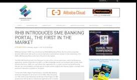 
							         RHB INTRODUCES SME BANKING PORTAL, THE FIRST IN THE ...								  
							    