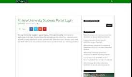 
							         Rhema University Students Portal Login - Schoolinfong.com								  
							    