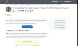 
							         Rhode Island Business Entity Search | Corporation | LLC | Partnerships |								  
							    