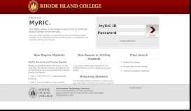 
							         Rhode Island College - MyRIC Sign-in								  
							    