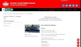 
							         Rhodes, Catherine - Language Arts / Teacher Homepage								  
							    