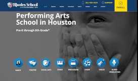 
							         Rhodes School | Performing Arts School in Houston for K - 8th Grade								  
							    