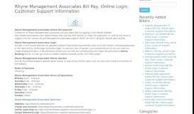 
							         Rhyne Management Associates Bill Pay, Online Login, Customer ...								  
							    