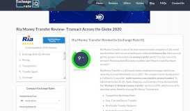 
							         Ria Money Transfer Review, Ratings, Fees 2020								  
							    