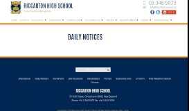 
							         Riccarton High School » Daily Notices								  
							    