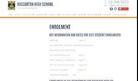 
							         Riccarton High School » Enrolment								  
							    