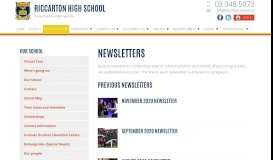 
							         Riccarton High School » Newsletters								  
							    