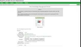 
							         Rice Knowledge Management Portal - Registry of Open Access ...								  
							    
