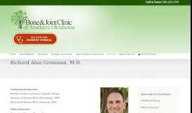 
							         Richard Alan Greisman, M.D. - Bone and Joint Clinic								  
							    