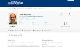 
							         Richard Jones — University of Huddersfield Research Portal								  
							    