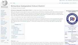 
							         Richardson Independent School District - Wikipedia								  
							    