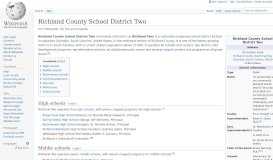 
							         Richland County School District Two - Wikipedia								  
							    