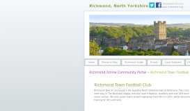 
							         Richmond Town Football Club - The Richmond Online Community Portal								  
							    