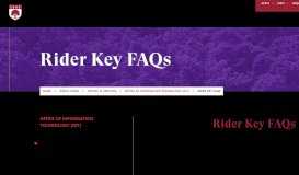 
							         RIDER KEY FAQs | Rider University								  
							    