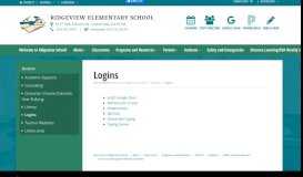 
							         Ridgeview Elementary School - Logins								  
							    
