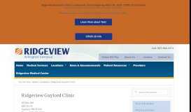 
							         Ridgeview Gaylord Clinic - Sibley Medical Center								  
							    