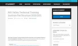 
							         Rift Valley Technical Training Institute Fee Structure 2019/2020								  
							    