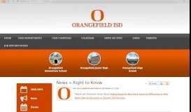 
							         Right to Know • News - Orangefield ISD								  
							    