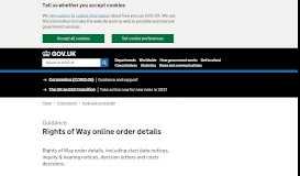 
							         Rights of Way online order details - GOV.UK								  
							    