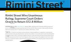 
							         Rimini Street Wins Unanimous Ruling; Supreme Court Orders Oracle ...								  
							    