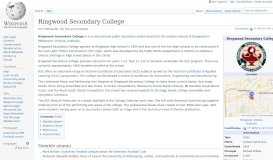 
							         Ringwood Secondary College - Wikipedia								  
							    