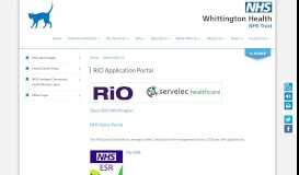 
							         RiO Application Portal - Whittington Hospital								  
							    
