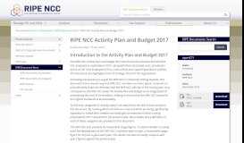 
							         RIPE NCC Activity Plan and Budget 2017 — RIPE Network ...								  
							    