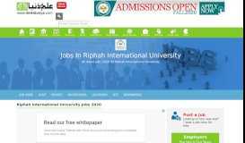 
							         Riphah International University Latest Jobs 2019 - Ilmkidunya								  
							    