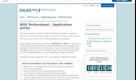 
							         RISE Professional – Application portal | RISE - DAAD								  
							    