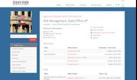 
							         Risk Management, State Office of - Texas State Directory Online								  
							    