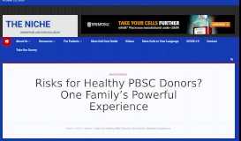 
							         Risks for Healthy PBSC Donors? One Family's Powerful Experience ...								  
							    