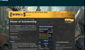 
							         Ritual of Summoning | WoWWiki | FANDOM powered by Wikia								  
							    
