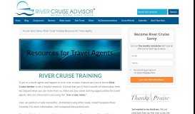 
							         River Cruise Training Resources for Travel Agents								  
							    