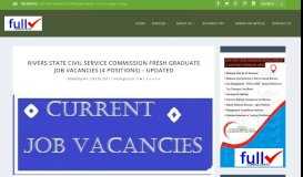
							         Rivers State Civil Service Commission Fresh Graduate Job Vacancies ...								  
							    