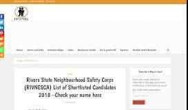 
							         Rivers State Neighbourhood Safety Corps (RIVNESCA) List of ...								  
							    
